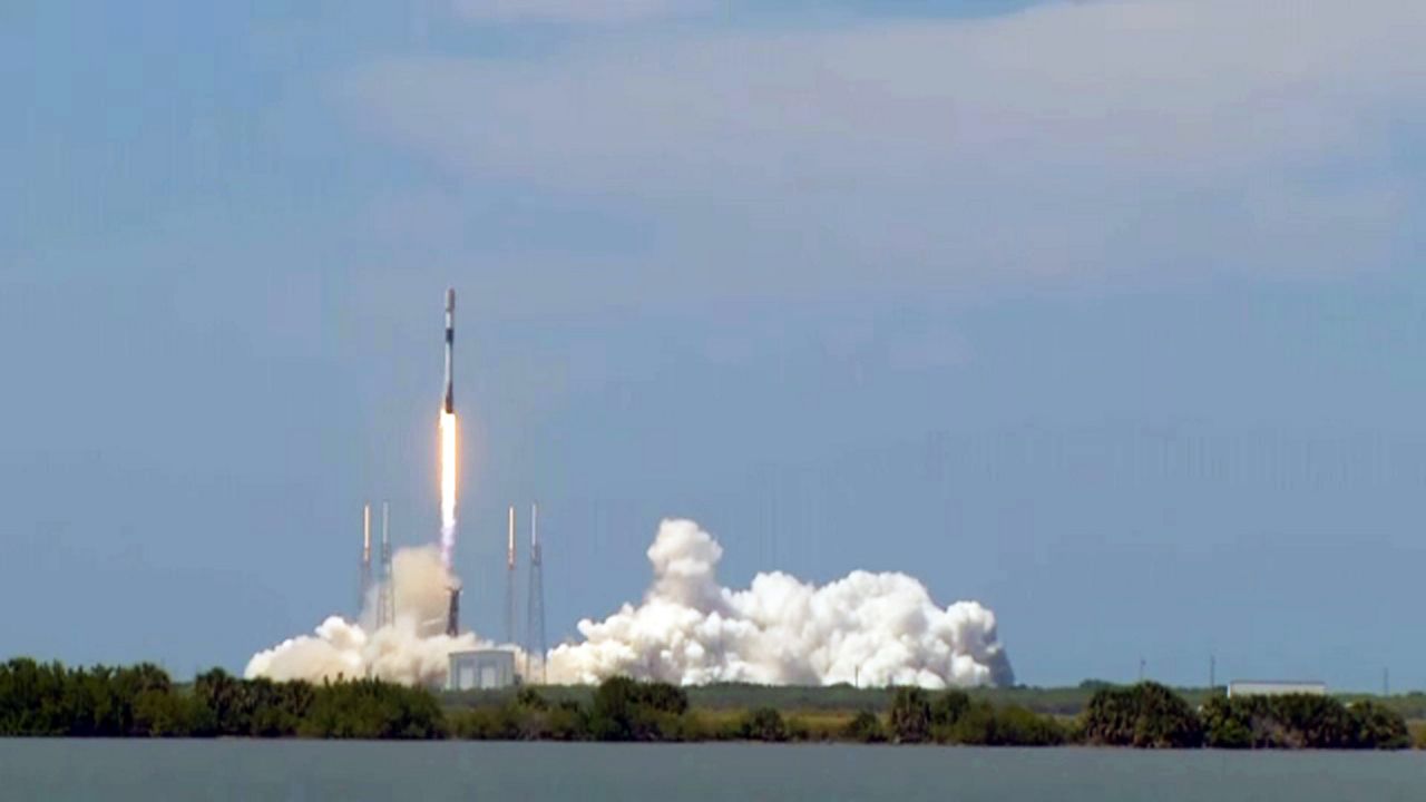 A SpaceX Falcon 9 rocket launches successfully from Cape Canaveral Space Force Station Wednesday. (Spectrum News)