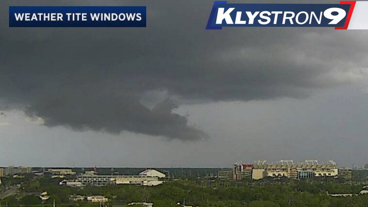 Scud cloud seen over Raymond James Stadium on Friday, May 29, 2020. 