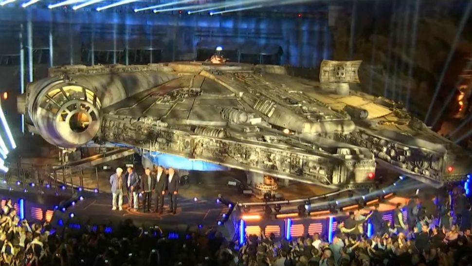 Mark Hamill and Billy Dee Williams were among the special guests at Disney's dedication ceremony for Star Wars: Galaxy's Edge in Anaheim on Wednesday night. (Disney YouTube video)