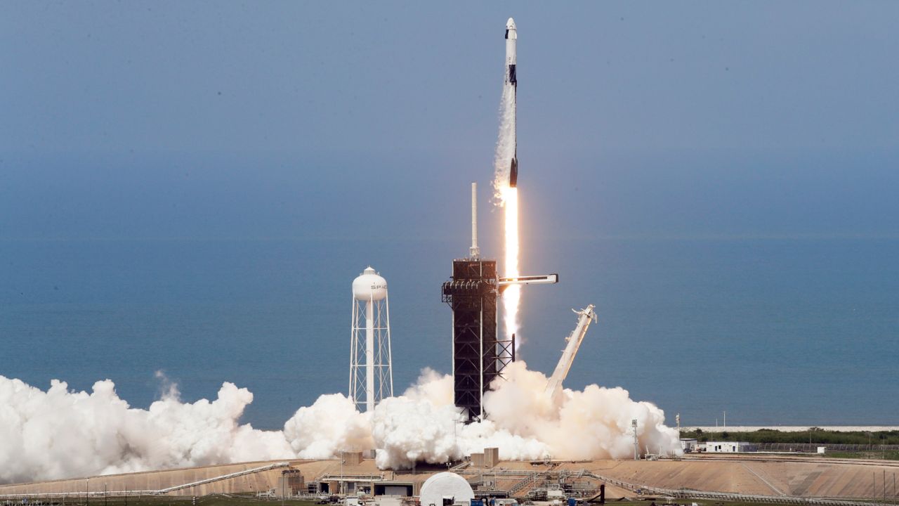 SpaceX Falcon 9 rocket launches with two astronauts on the Dragon Crew capsule for the first time back in May. (AP/File)