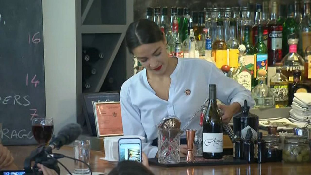 OcasioCortez Bartends, Highlights Tipped Worker Lower Wages