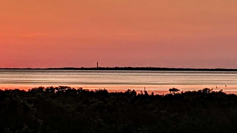 Distant view of the Anclote lighthouse