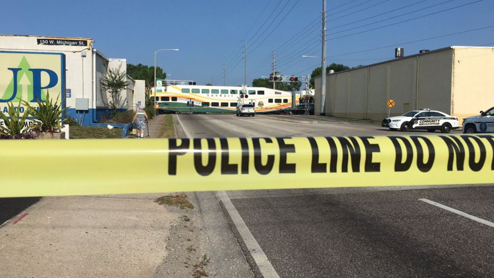 The Orlando Police Department confirmed to Spectrum News 13 that a pedestrian was hit and killed by a SunRail train on Tuesday, June 04, 2019. (Jerry Hume/Spectrum News 13)