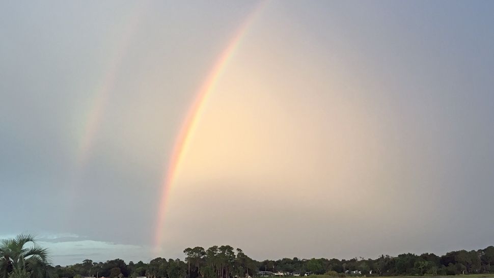 Submitted via the Spectrum News 13 app: "Watching the Pulse Remembrance (and I) happened to look outside and was blessed by this amazing rainbow. Amazing," said Lisa Waters, on Tuesday, June 12, 2018. (Lisa Waters, viewer)