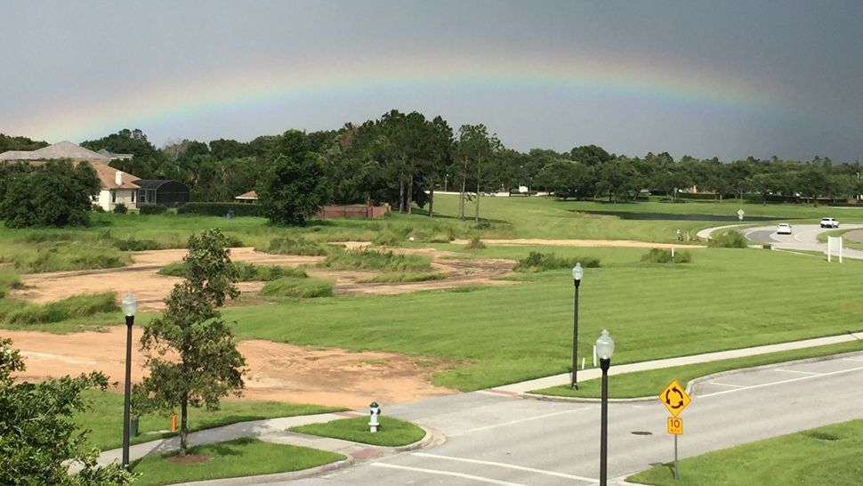 Sent via Spectrum News 13 app: After the rain, Windermere saw a beautiful rainbow on Sunday, June 17, 2018. (Claudia Vieira, viewer)