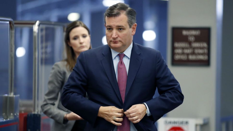 Sen. Ted Cruz, R-Texas, arrives for a vote on Gina Haspel to be CIA director, on Capitol Hill, Thursday, May 17, 2018 in Washington. (AP Photo/Alex Brandon)