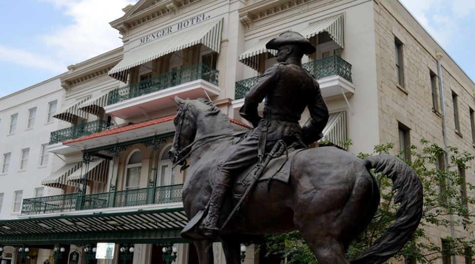 Statue of Theodore "Teddy" Roosevelt outside the Menger Hotel May 31, 2019 (Courtesy: Briscoe Western Art Museum)