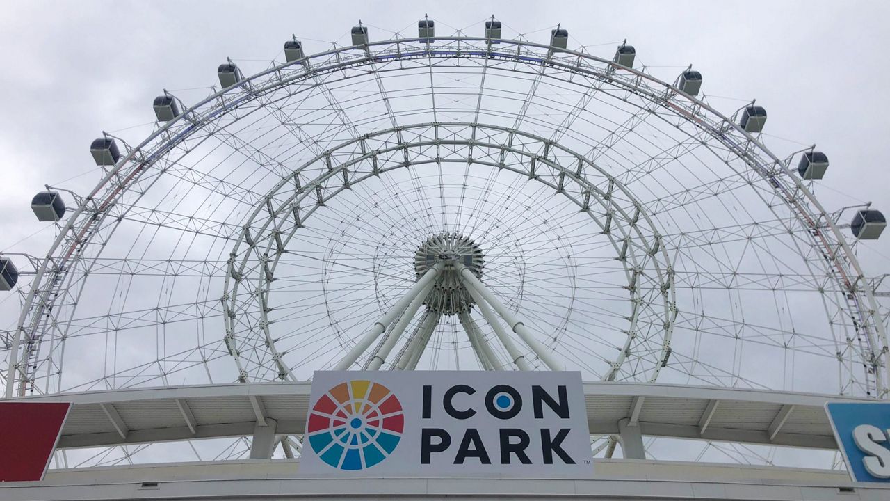 The Wheel at Icon Park, which has been closed since March, has reopened with new safety measures in place. (Justin Soto/Spectrum News 13)
