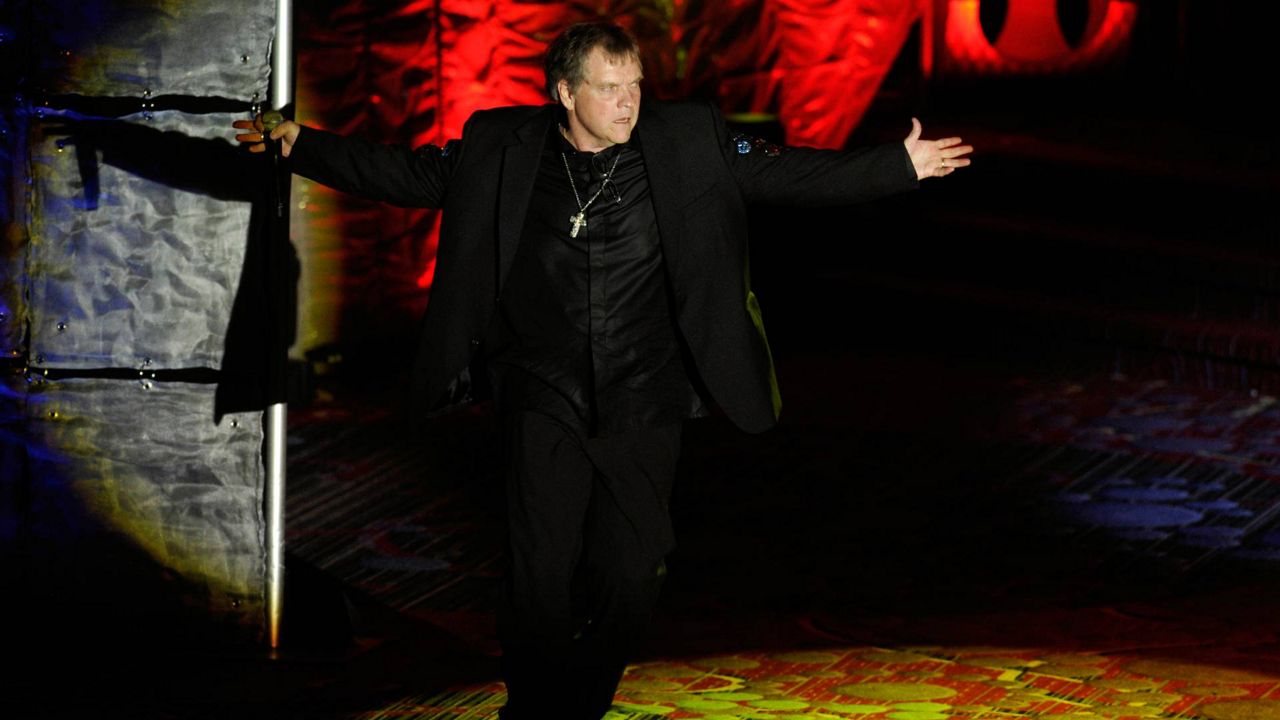 In this June 14, 2021, file photo, singer Meat Loaf performs at the 2012 Songwriters Hall of Fame induction and awards gala at the Marriott Marquis Hotel in New York. (Photo by Evan Agostini/Invision)