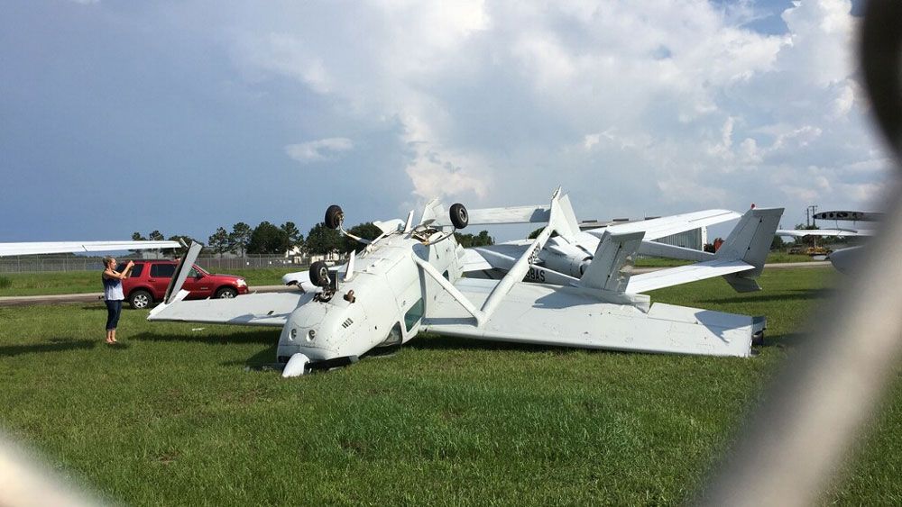 A closer look at planes damaged during storms at Space Coast Regional Airport in Titusville. (Courtesy of Steve Adams)