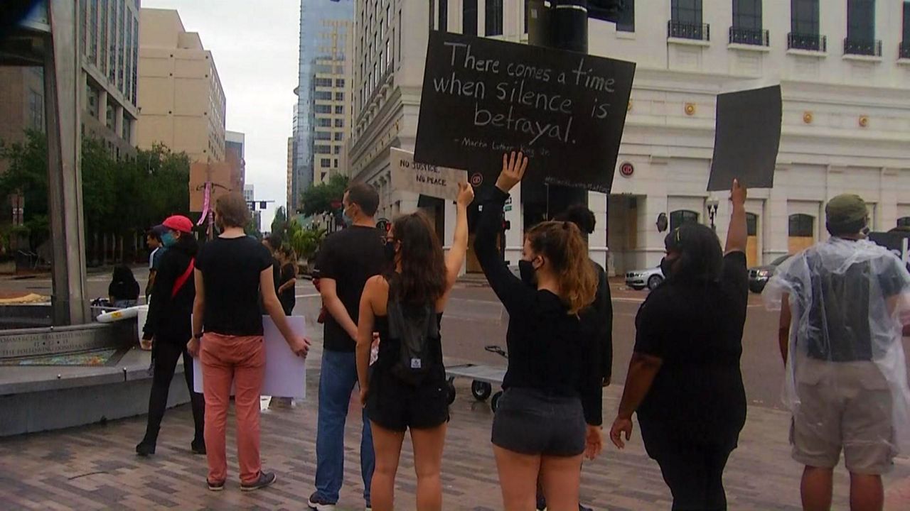 Rain Not Stopping Central Florida's Peaceful Protests