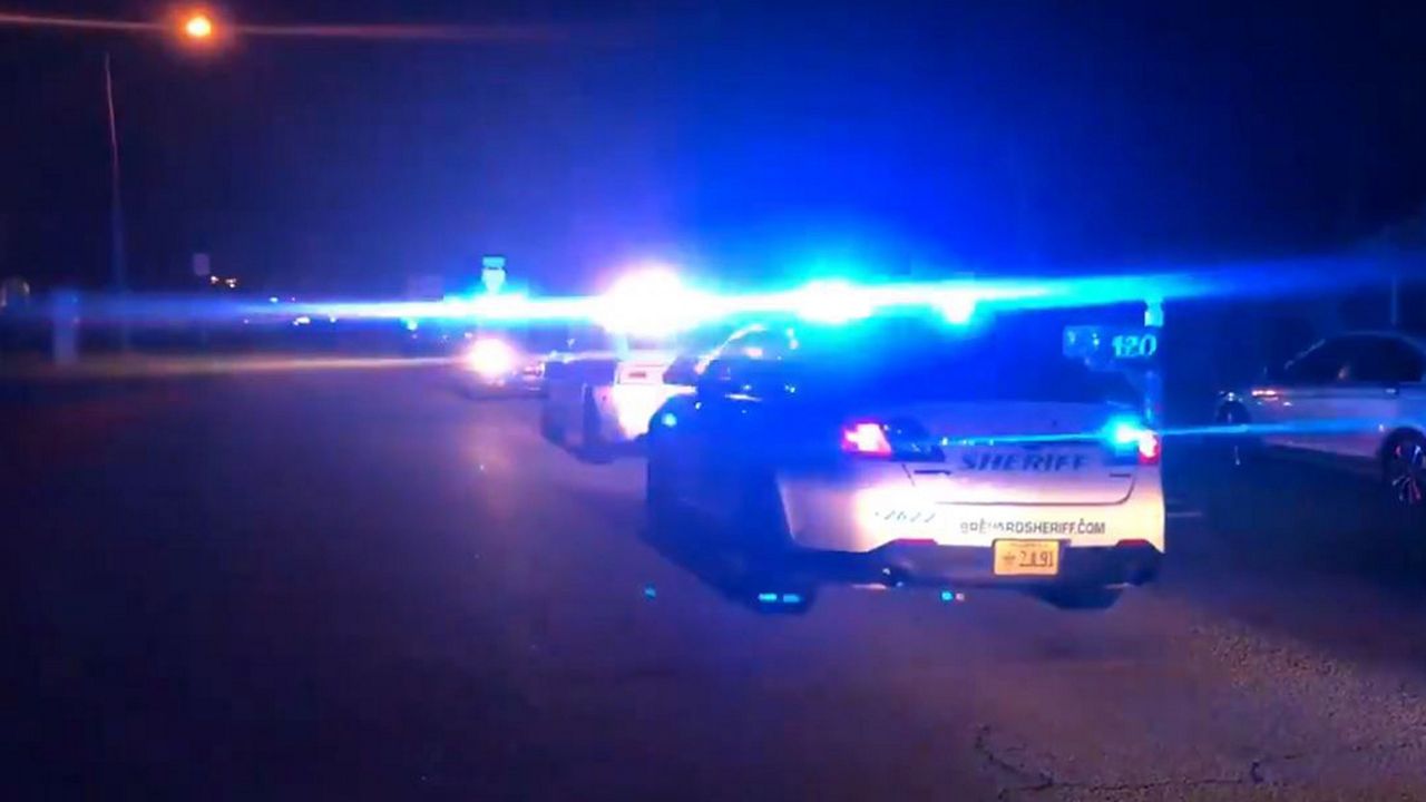 Brevard County deputies investigating a deputy-involved shooting where a deputy was shot and injured in unincorporated Indialantic. (Greg Pallone/Spectrum News 13)