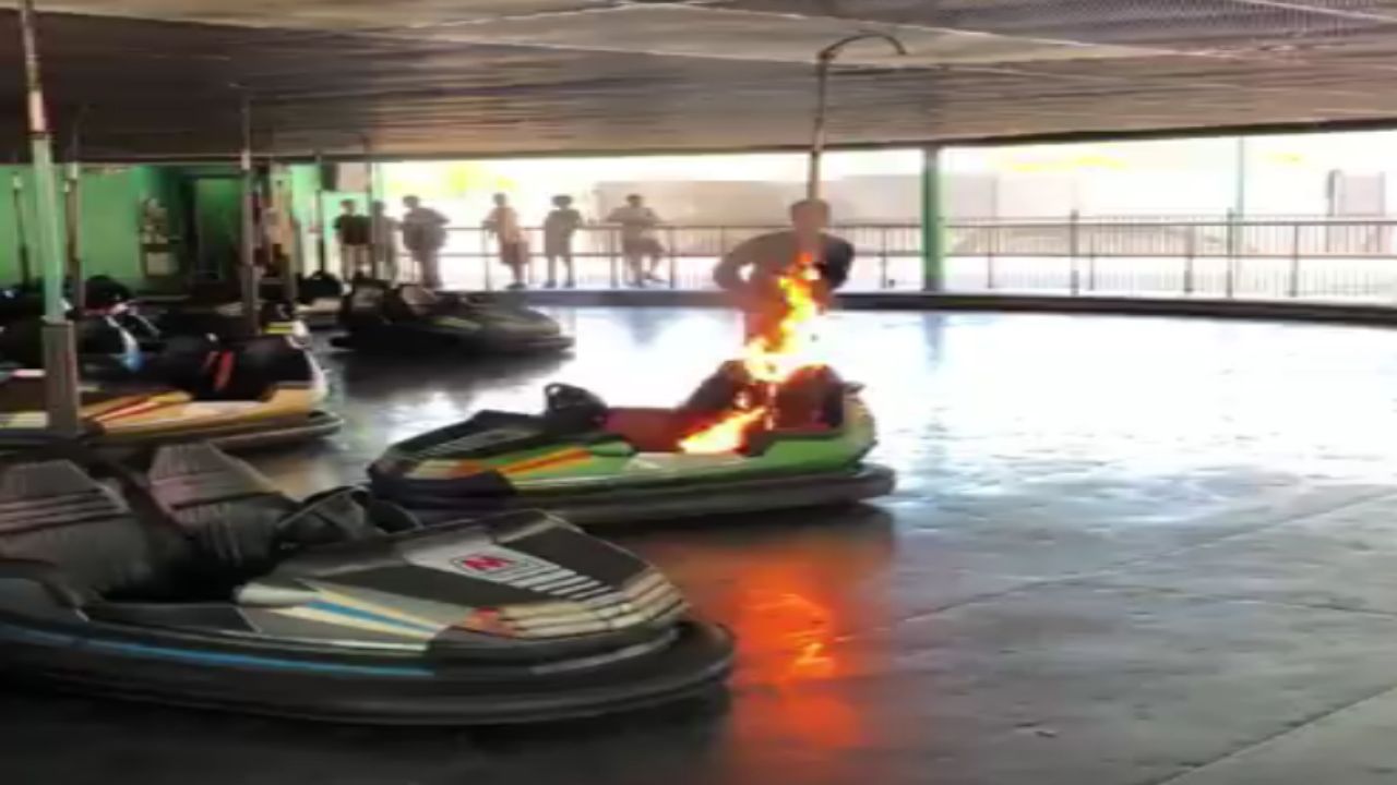 image of bumper car fire