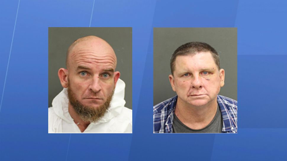 Thirty-seven-year-old Nathan Martin (left) and 57-year-old Bruce Steffenhagen were charged with discharging a destructive device. (Orange County Sheriff's Office)