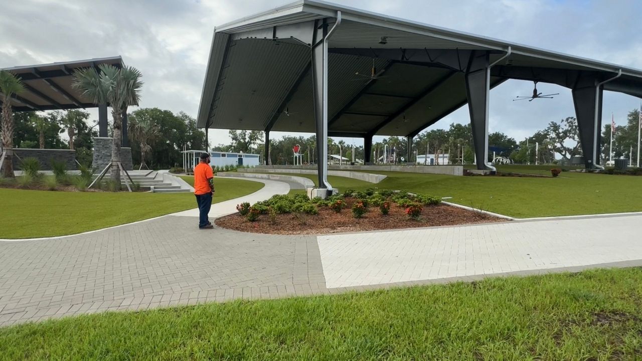 Dalton Nelson walks around Parris Community Park. (Julia Hazel/Spectrum Bay News 9)