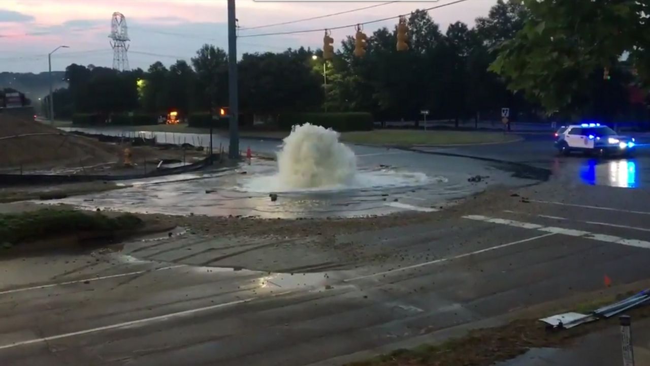 Water Main Break Closes Falls of Neuse Road in Wakefield