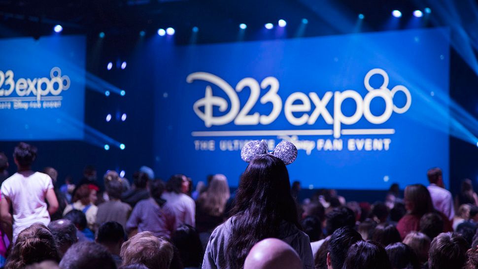 Thousands attend a panel inside Hall D23 at the Anaheim Convention Center during the D23 Expo. (Courtesy of D23)