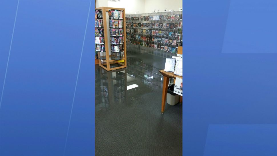 Local Cocoa Beach library remains closed due to flooding (Greg Pallone, Staff). 