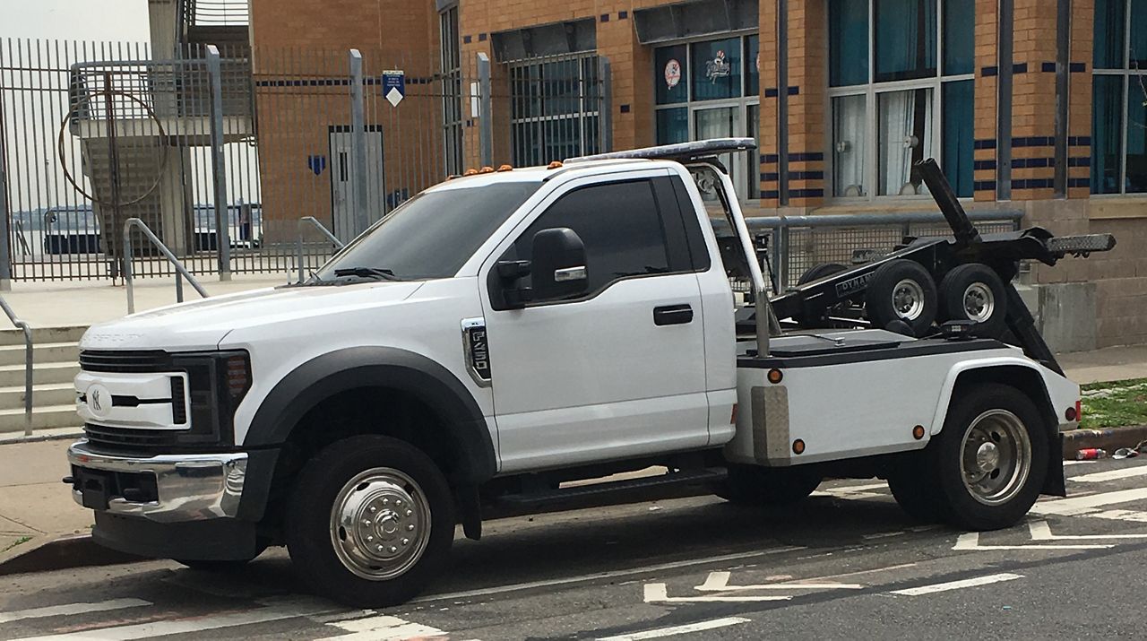 A white tow truck