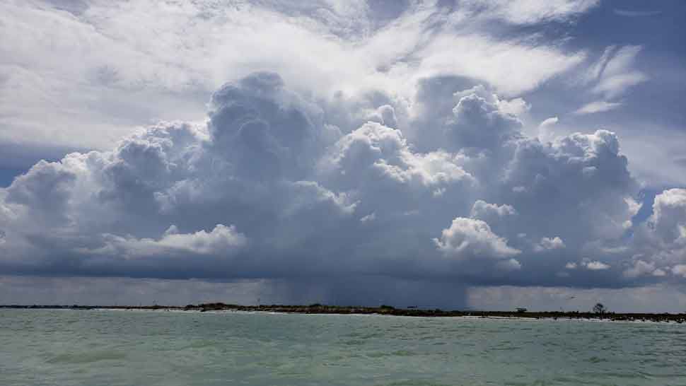 Storm clouds seen from Three Rooker Island