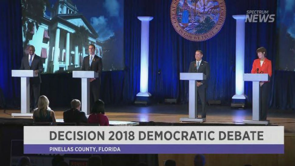 Four Democratic candidates for Florida governor faced off during a debate on Saturday, June 9. (Spectrum Bay News 9)