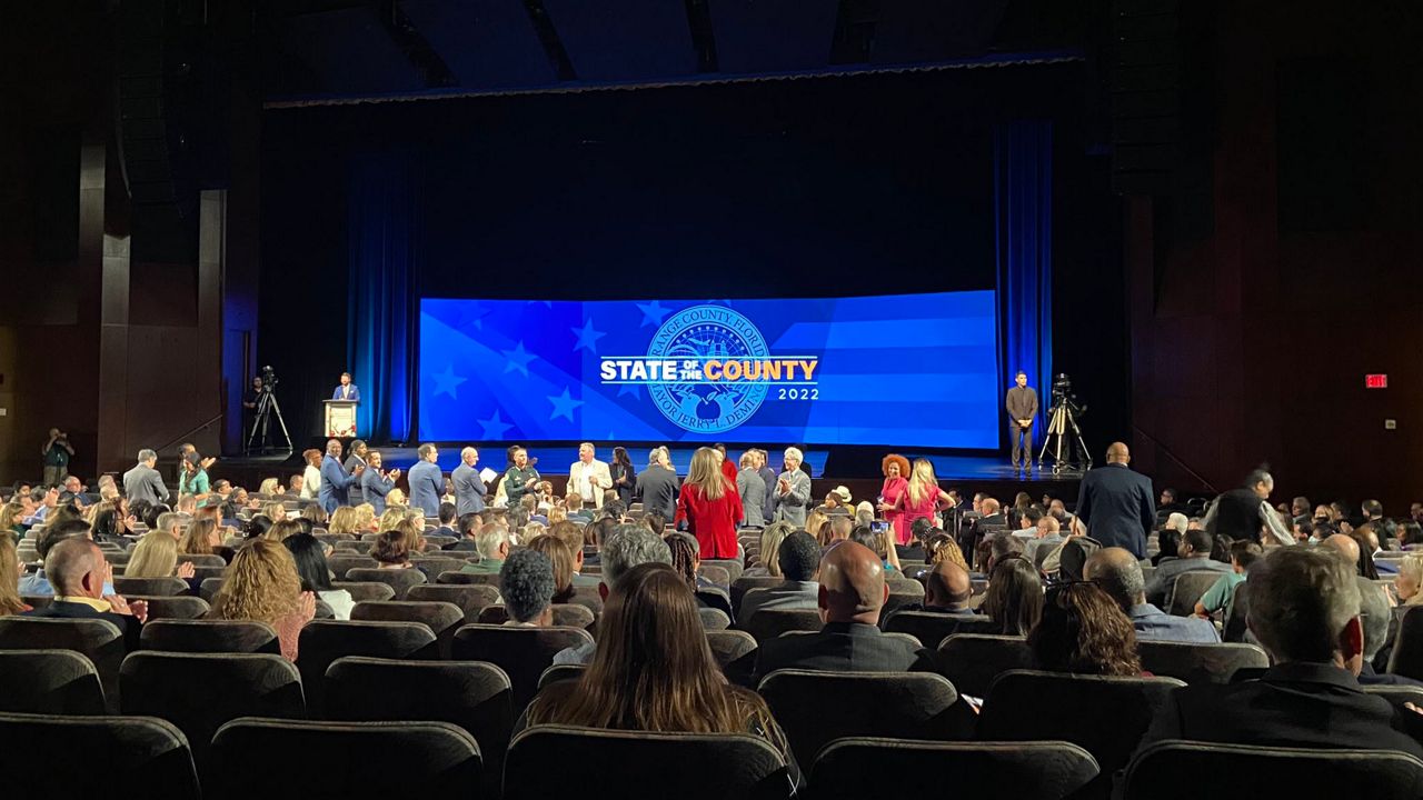 In his fourth annual State of the County address, Mayor Jerry Demings focused on the ways Orange County is “investing boldly and going where we’ve never gone before.” (Spectrum News 13/Ashleigh Mills)