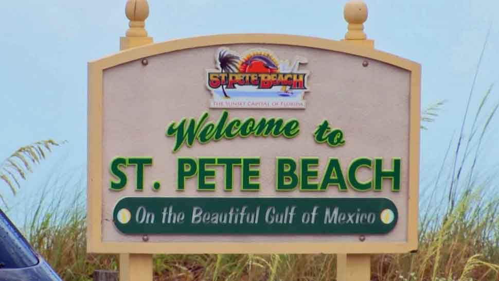 "Welcome to St. Pete Beach" sign