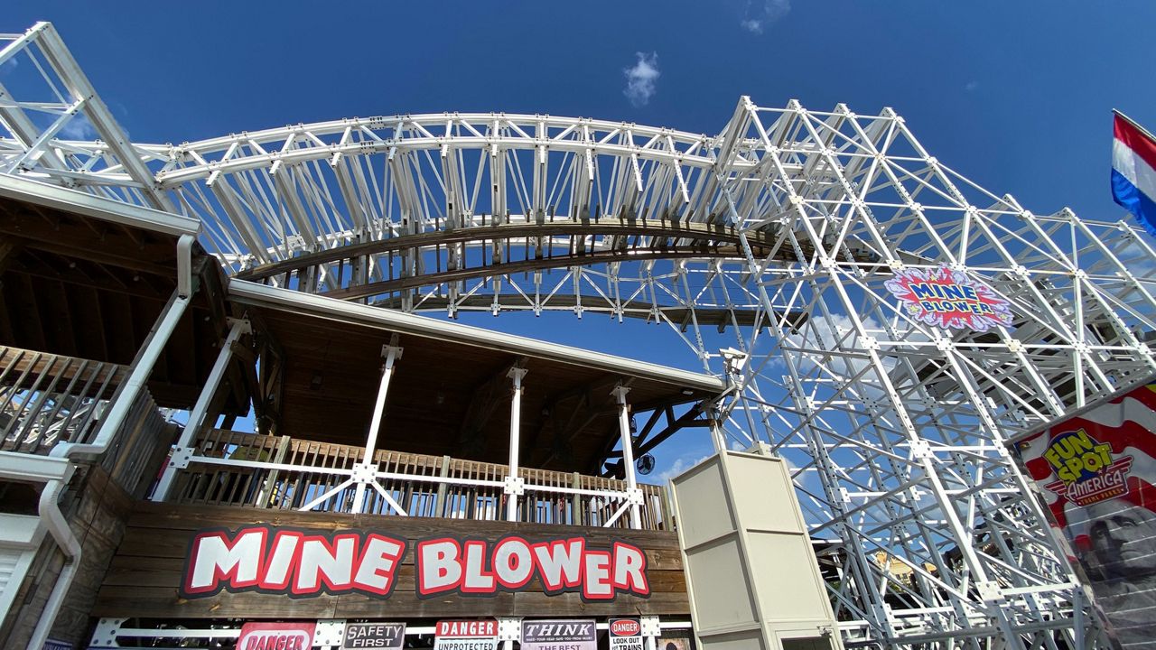 Mine Blower roller coaster at Fun Spot in Kissimmee. (Spectrum News/Ashley Carter)