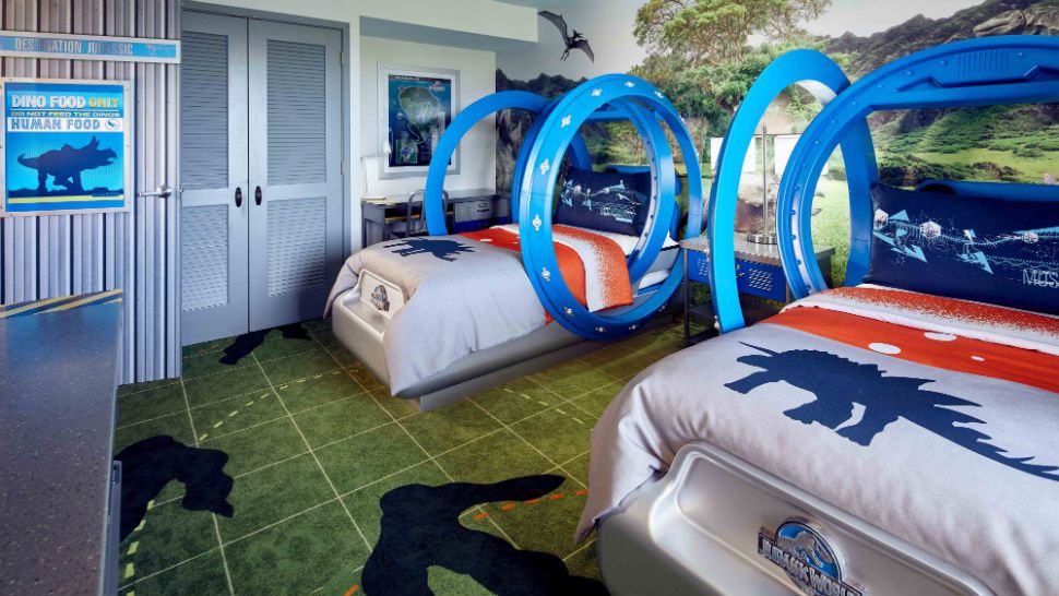 The Loews Royal Pacific Resort at Universal Orlando has debuted Jurassic World-themed suites just in time for summer. (Universal)