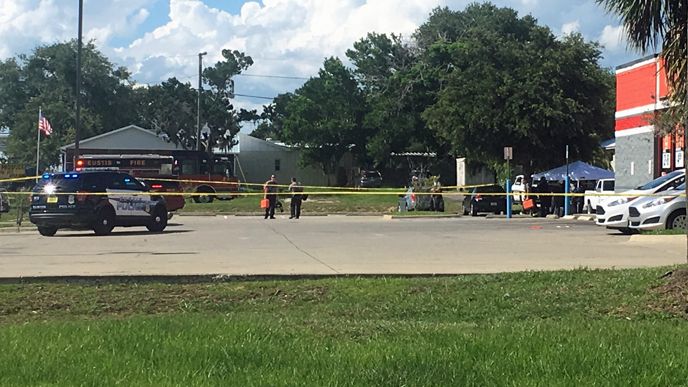 A police officer was shot in the leg in Eustis on Wednesday afternoon. (Sarah Panko, staff)