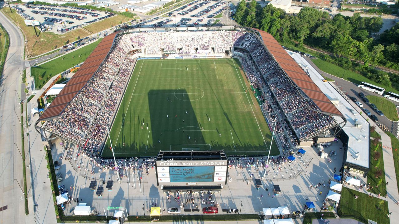 Aerial shot of Lynn Family Stadium on June 12, 2021 (Connor Cunningham)