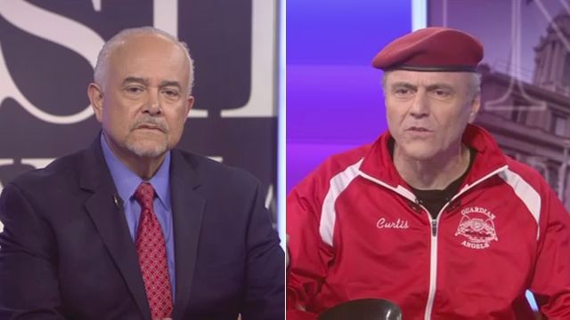 From left to right on the set of NY1 political show 