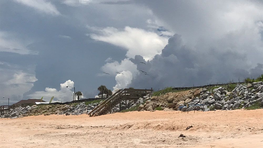 Sent via Spectrum News 13 app: Storm clouds on Flagler Beach, Sunday, June 16. (Kathi Darby, Viewer)