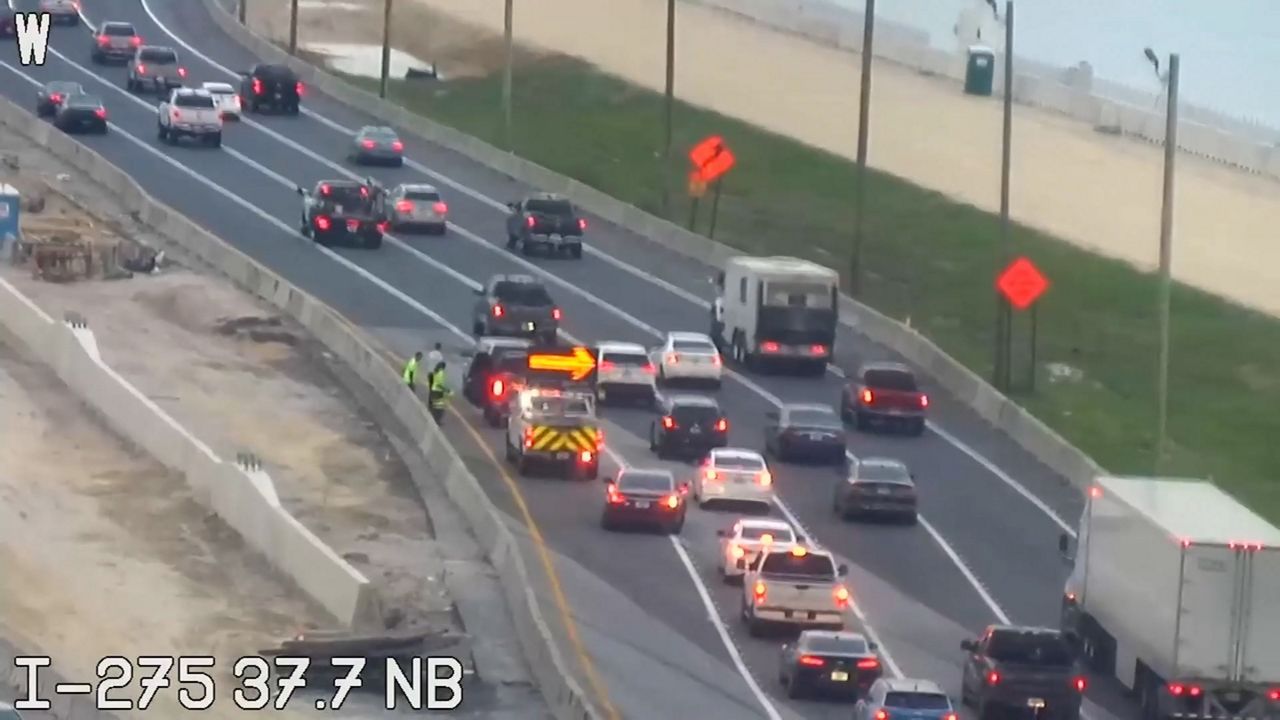 FHP and FDOT are asking drivers to use caution in the area and not to cross solid white lines. (FDOT)