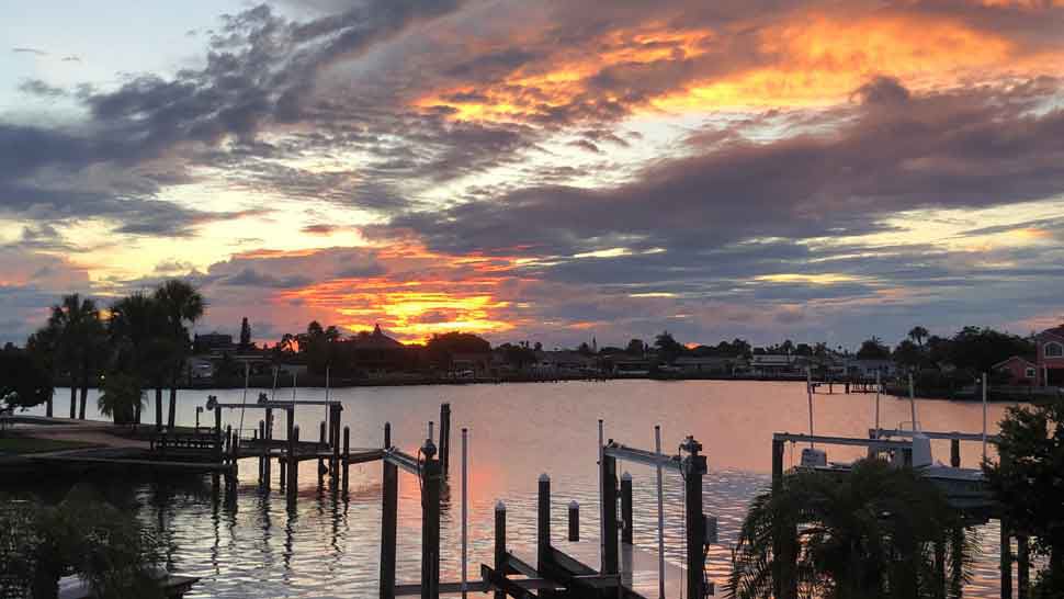 Sent via Spectrum Bay News 9 app: Sunset over Boca Ciega Bay in St. Pete Beach, Sunday, June 16, 2019. (Courtesy of Sheila Kane, viewer)