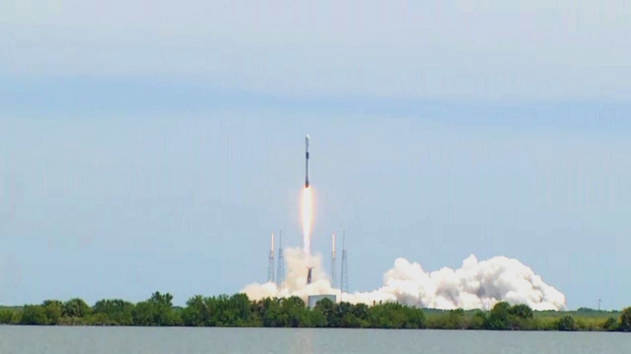 A SpaceX Falcon 9 rocket launches from Cape Canaveral Space Force Station's Launch Complex 40 in Florida Thursday. (Spectrum News)