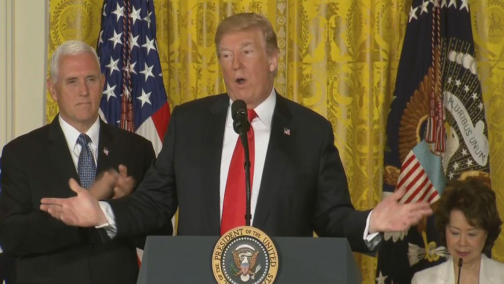 President Trump announces his space force, a "separate but equal" branch of the military, at a meeting of the National Space Council Monday. (Spectrum News 13)