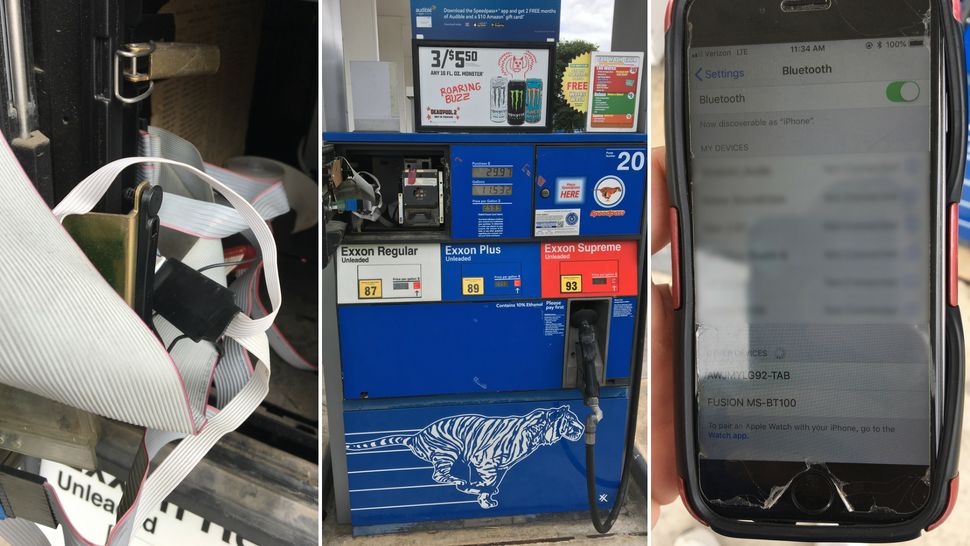 Skimmer removed from gas station pump on Road