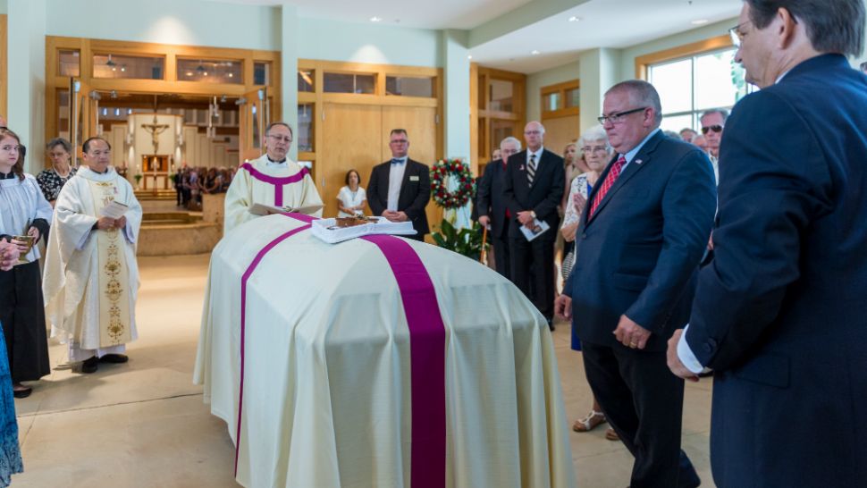 The funeral and military honors were held at the St. Matthew's Catholic Church. (Spectrum News Staff)