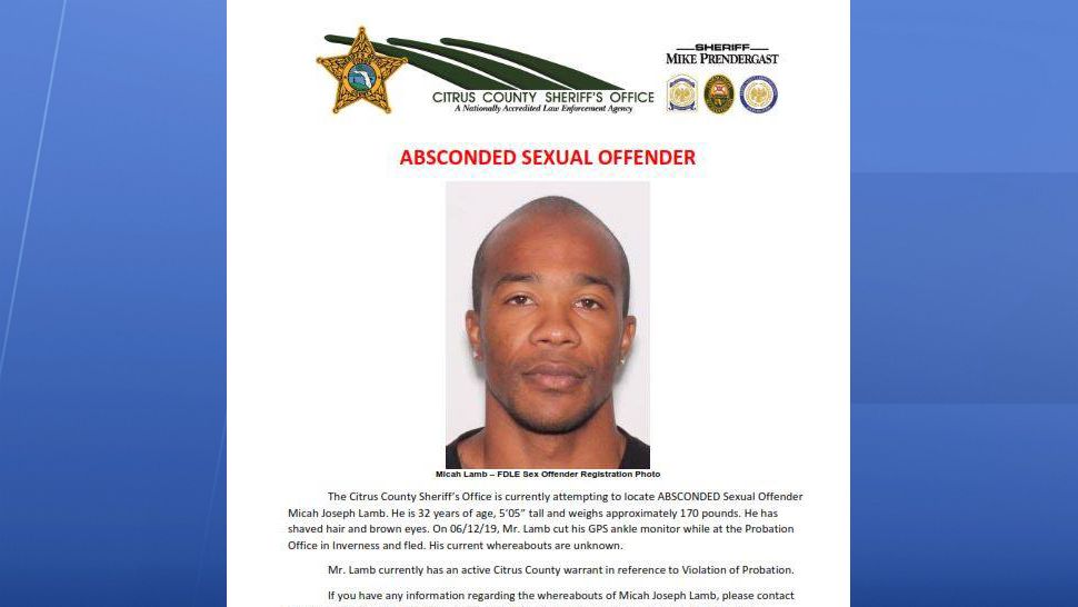 Citrus Deputies Looking For Sex Offender On The Run 