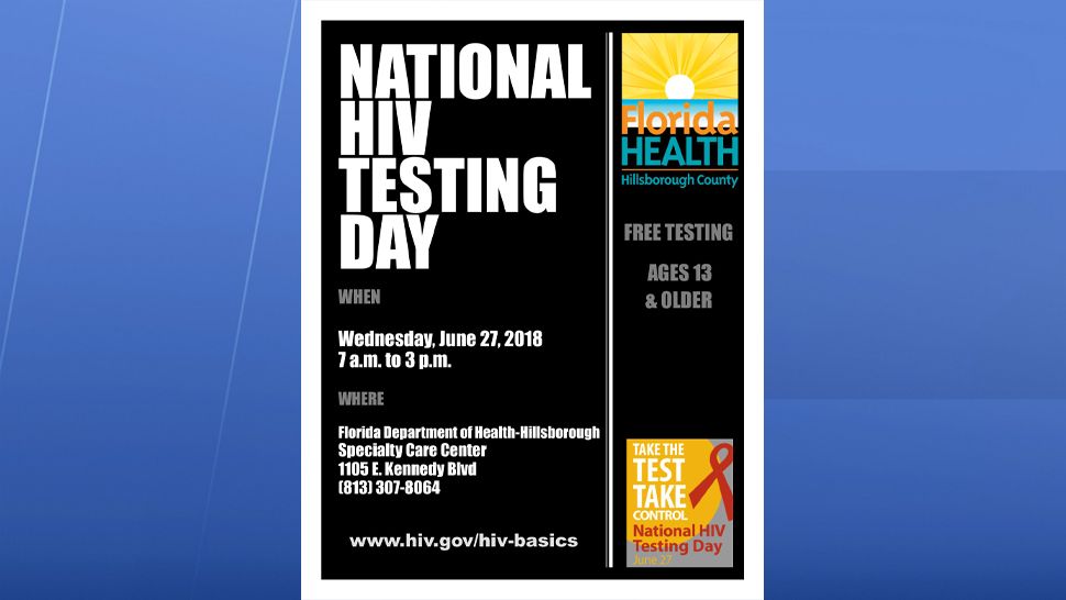 The Hillsborough County Department of Health will be holding free HIV testing on Wednesday, June 27. (Florida DOH-Hillsborough)