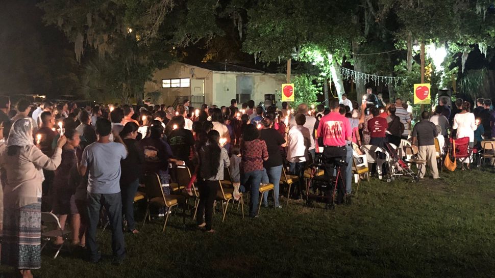 Vigil at San Jose Mission in Hillsborough County, Wednesday, June 20, 2018. (Tim Wronka, staff)