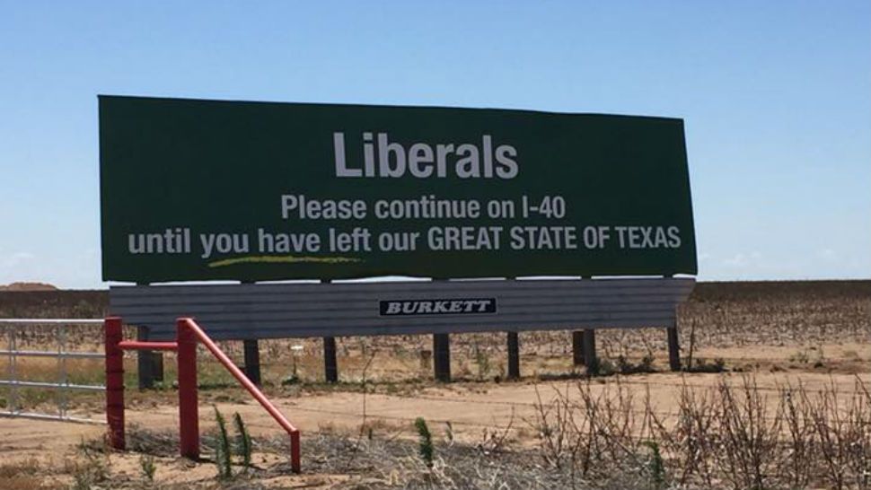 Photo of the billboard outside of Vega, Texas. Courtesy/Kyle Mccallie