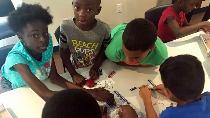 Several summer students at Dorcas Outreach Center for Kids -- or DOCK -- got some summertime STEM knowledge. (Greg Pallone, staff)