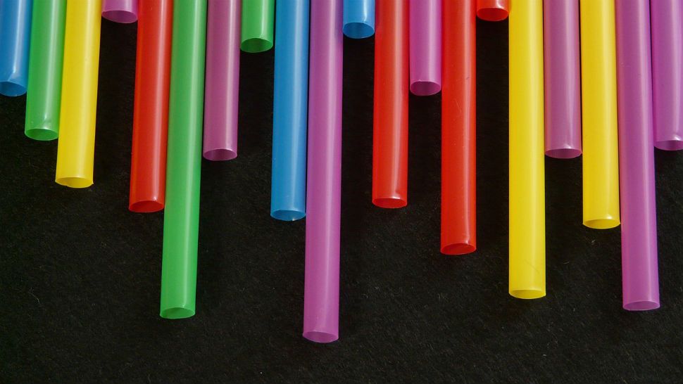 FILE - Plastic straws. 