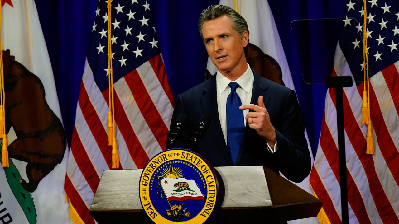 California Gov. Gavin Newsom delivers his annual State of the State address in Sacramento, Calif., March 8, 2022. (AP Photo/Rich Pedroncelli, File)