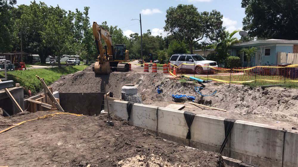The accident occurred around 1 p.m. at a City of Clearwater stormwater project in the 1400 block of Jeffords Street. (Courtesy of the City of Clearwater)