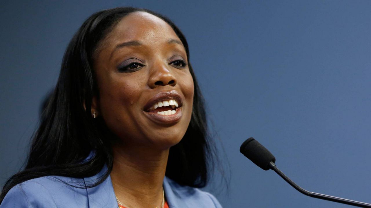 California Surgeon General Dr. Nadine Burke Harris speaks at a news conference in Sacramento, Calif., June 25, 2019. (AP Photo/Rich Pedroncelli, File)