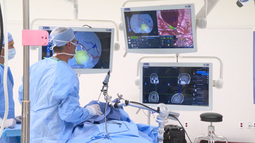 Neurosurgeon Practicing Brain Surgeries With New Technology