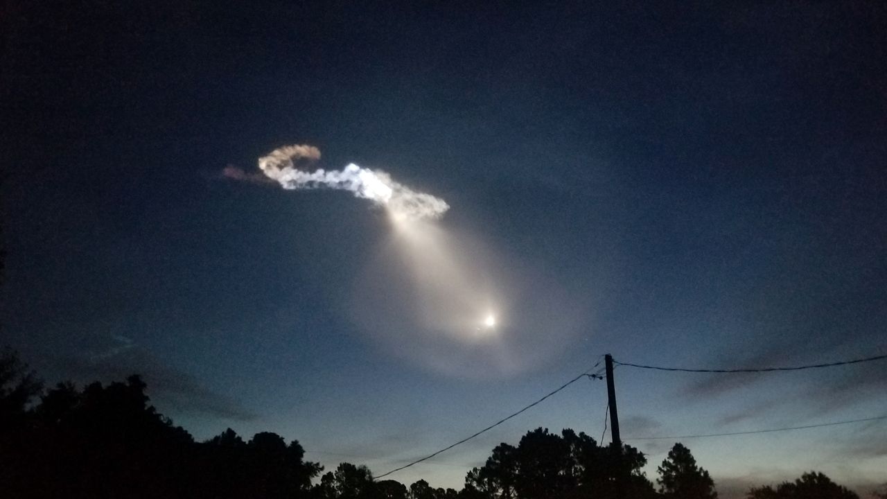 SpaceX Falcon 9 rocket launch from Space Launch Complex 40 seen from Palm Bay on Friday, June 29, 20018. (Rusty Rosier, viewer)